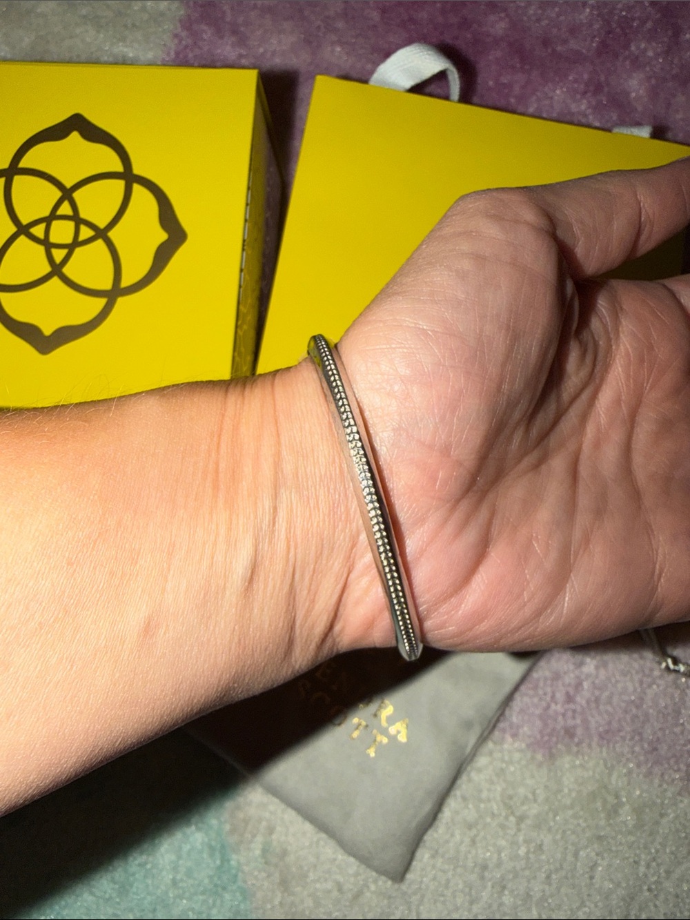 Kendra Scott Silver Open Cuff Bracelet with Dust Bag and Box - Picture 4 of 9